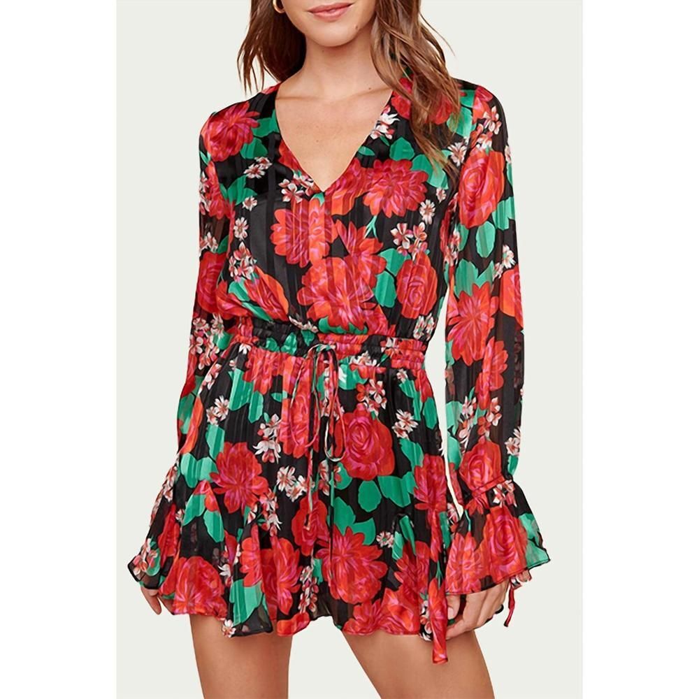 SUGARLIPS rosabella lover romper in black floral size XS NEW